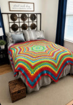 Rainbow Star Crochet Blanket – styled bedroom