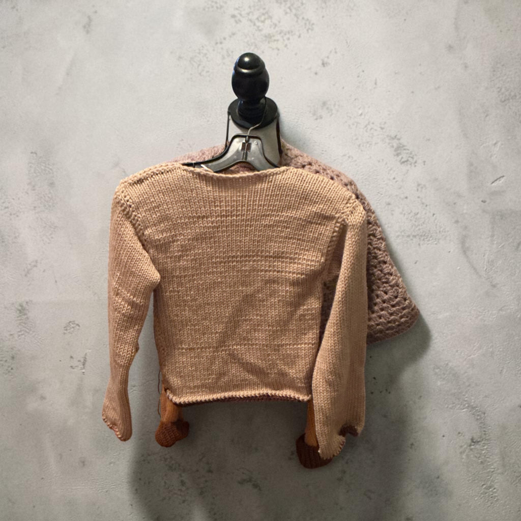 Camel Boat-Neck Knit Sweater